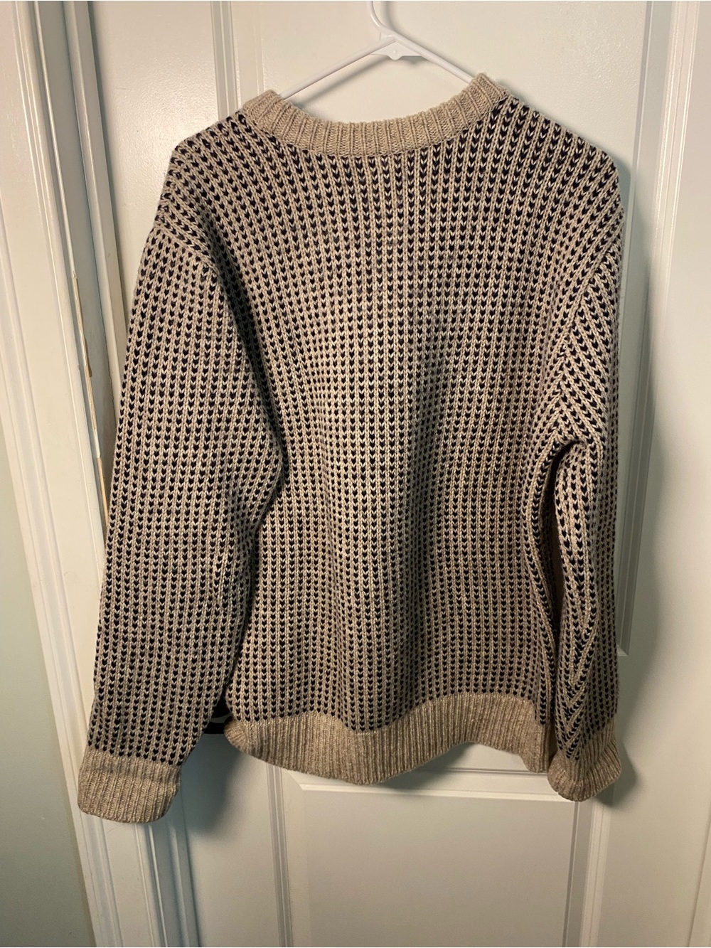 L.L. Bean Two-Tone Crewneck Wool Knit Sweater - Picture 3 of 5